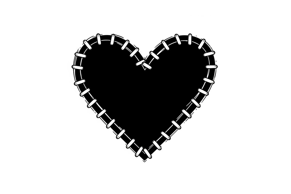 Stitched Heart Silhouette Vector Bun, an Illustration by Designs_River (Photo 2 of 41)