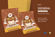 Owl Balloon Birthday Party Invitatio, an Invitation Template by Esensifiksi.studio (Thumbnail 1 of 2)