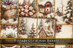 Christmas Bakery Junk Journal Pages, a Stationery Template by V Design Creator