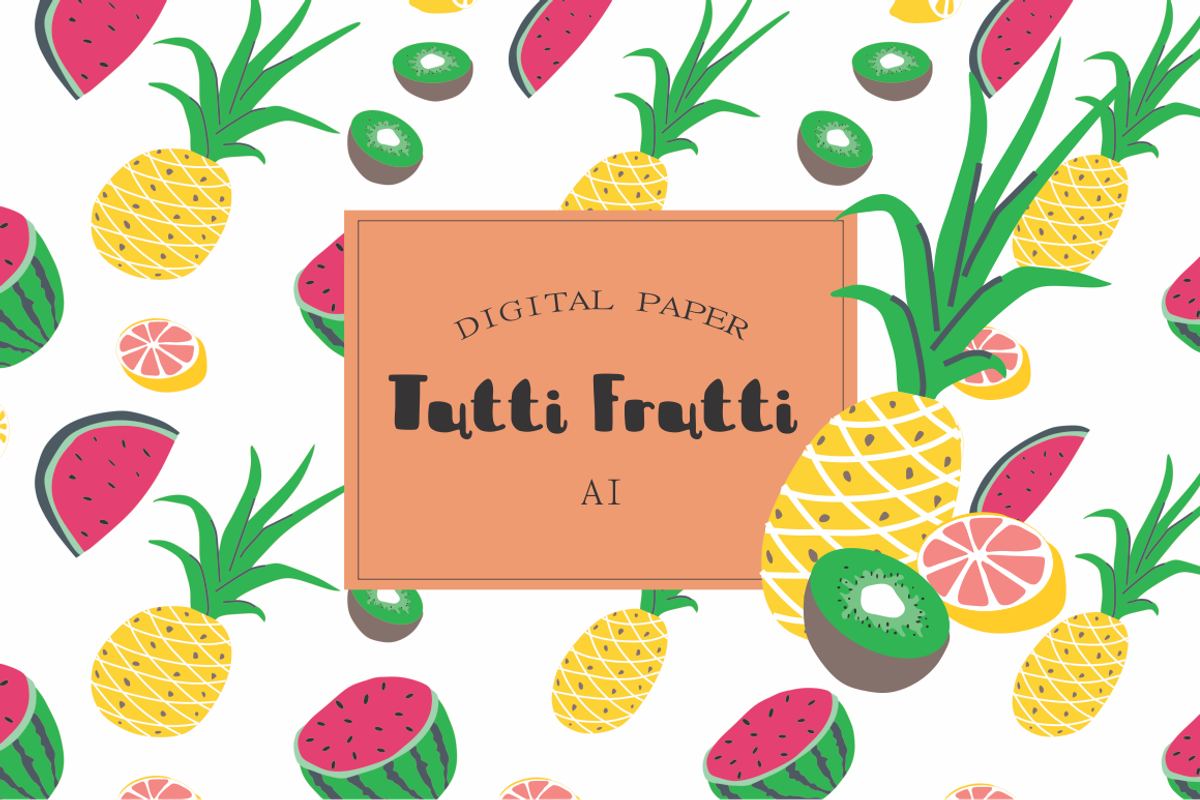 Tutti Frutti fruit pattern, a Pattern Graphic by Kiwi Fruit Punch (Photo 3 of 4)