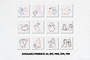 Cute Cat Wedding Doodles Bundle, an Animal Illustration by Guavanaboy (Thumbnail 2 of 3)
