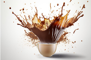 Hot Coffee Cup Splash. Generate Ai