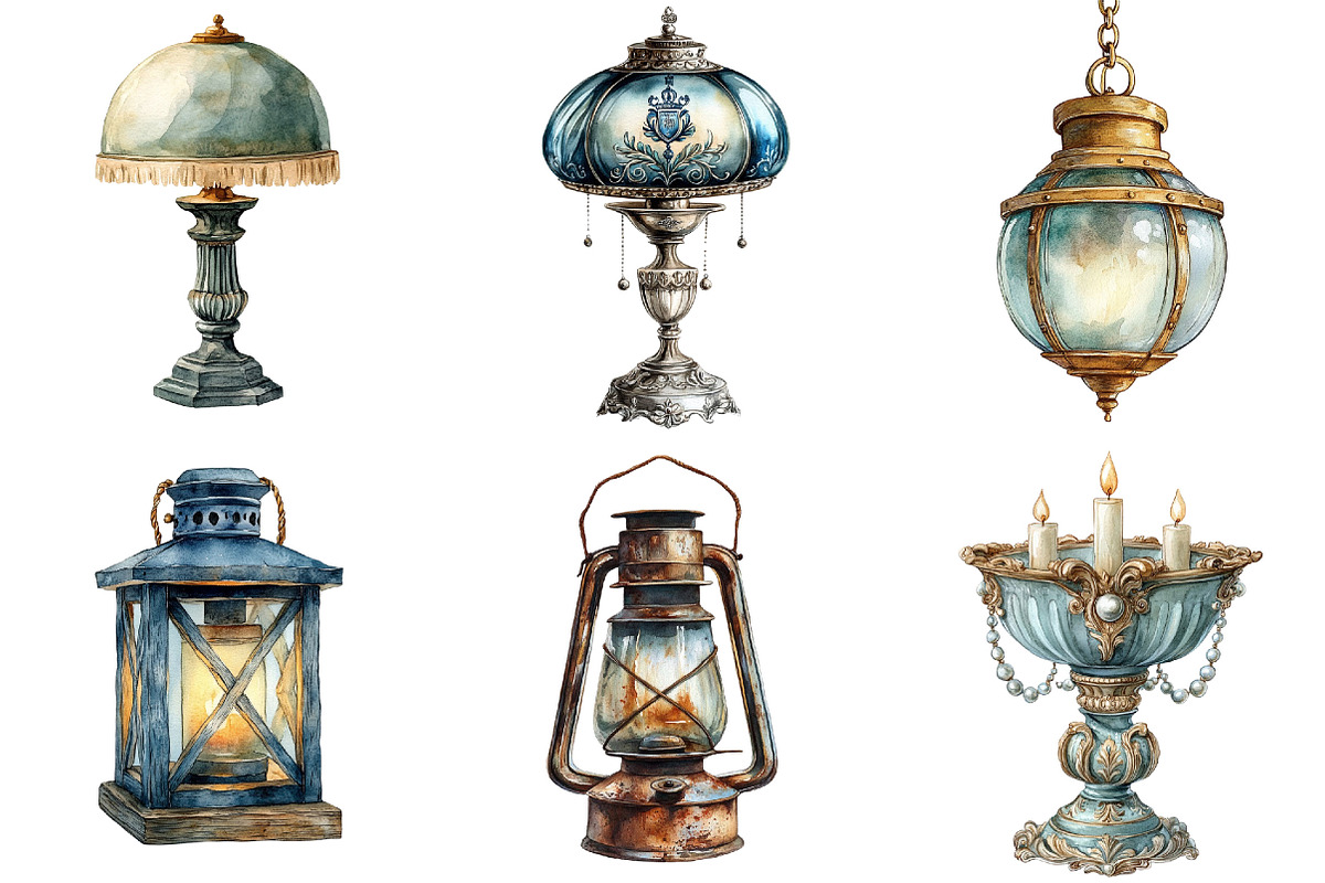 Vintage Lantern & Candle Clipart PNG, an Illustration by Pixels.Craft (Photo 4 of 8)