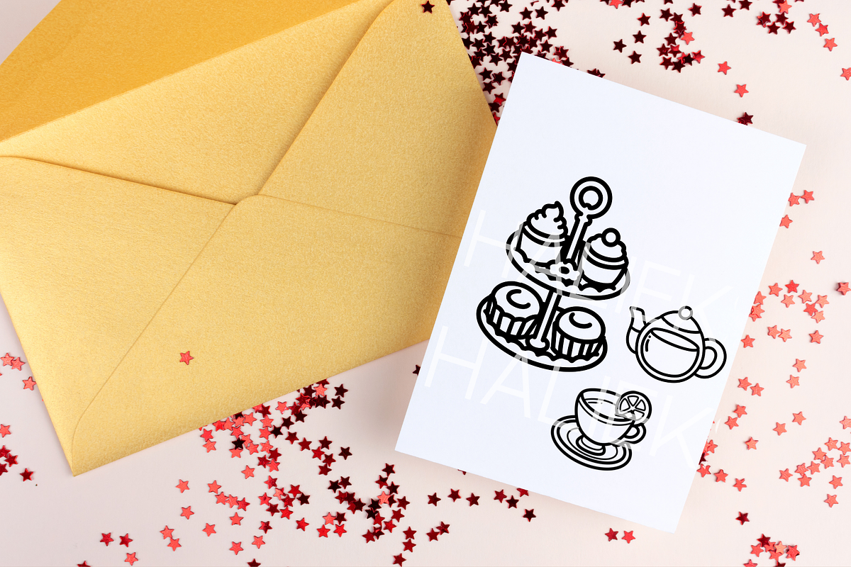 Cute Tea Time Procreate Stamps Brush, a Brushes & More by HalieKStudio (Photo 9 of 9)