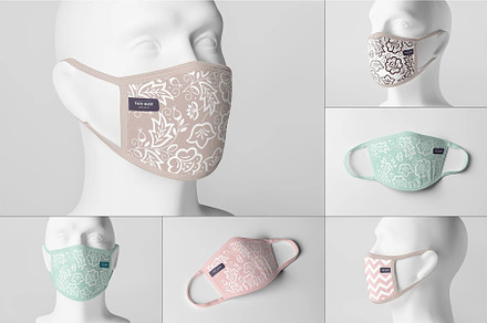 Face Mask Mock-up, a Mask Mockup by zippypixelstudio