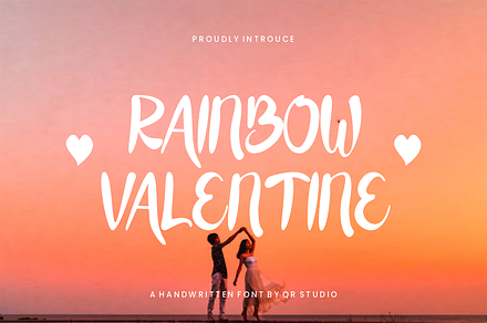 Rainbow Valentine Font, a Handwritten Font by QR Design Studio