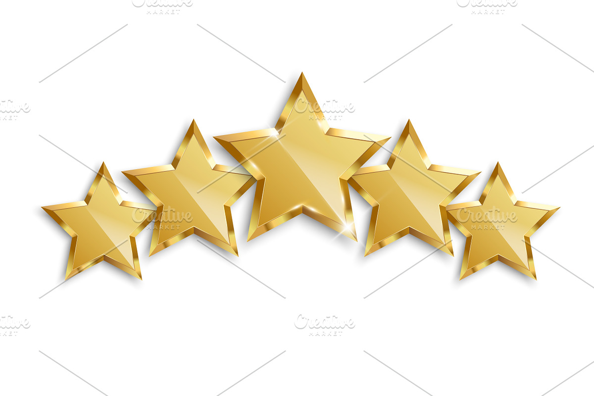 Five Gold Stars, a Decorative Illustration by PsychocheArt (Photo 1 of 3)