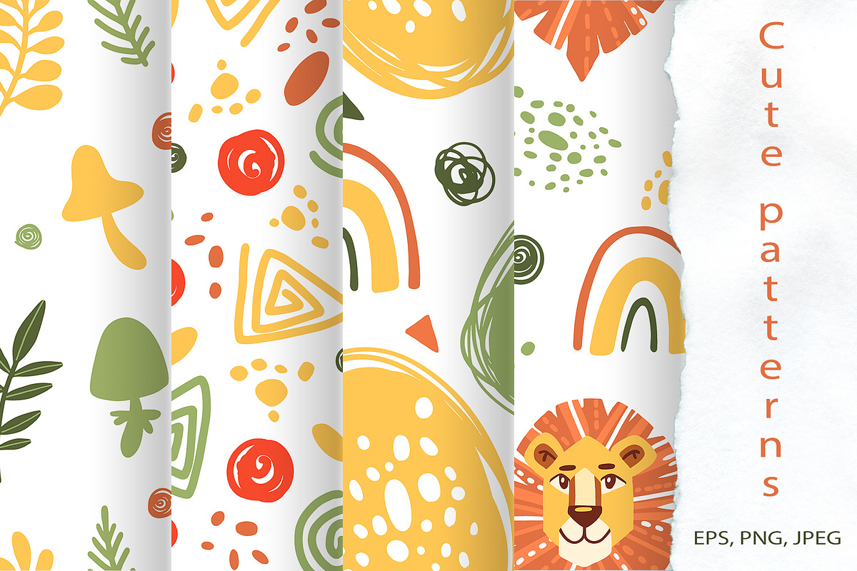 Lion's Dreams - Vector Clip Art Set, an Animal Illustration by Mashamashastu (Photo 7 of 11)