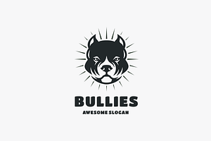 Bullies Dog Head Logo Template