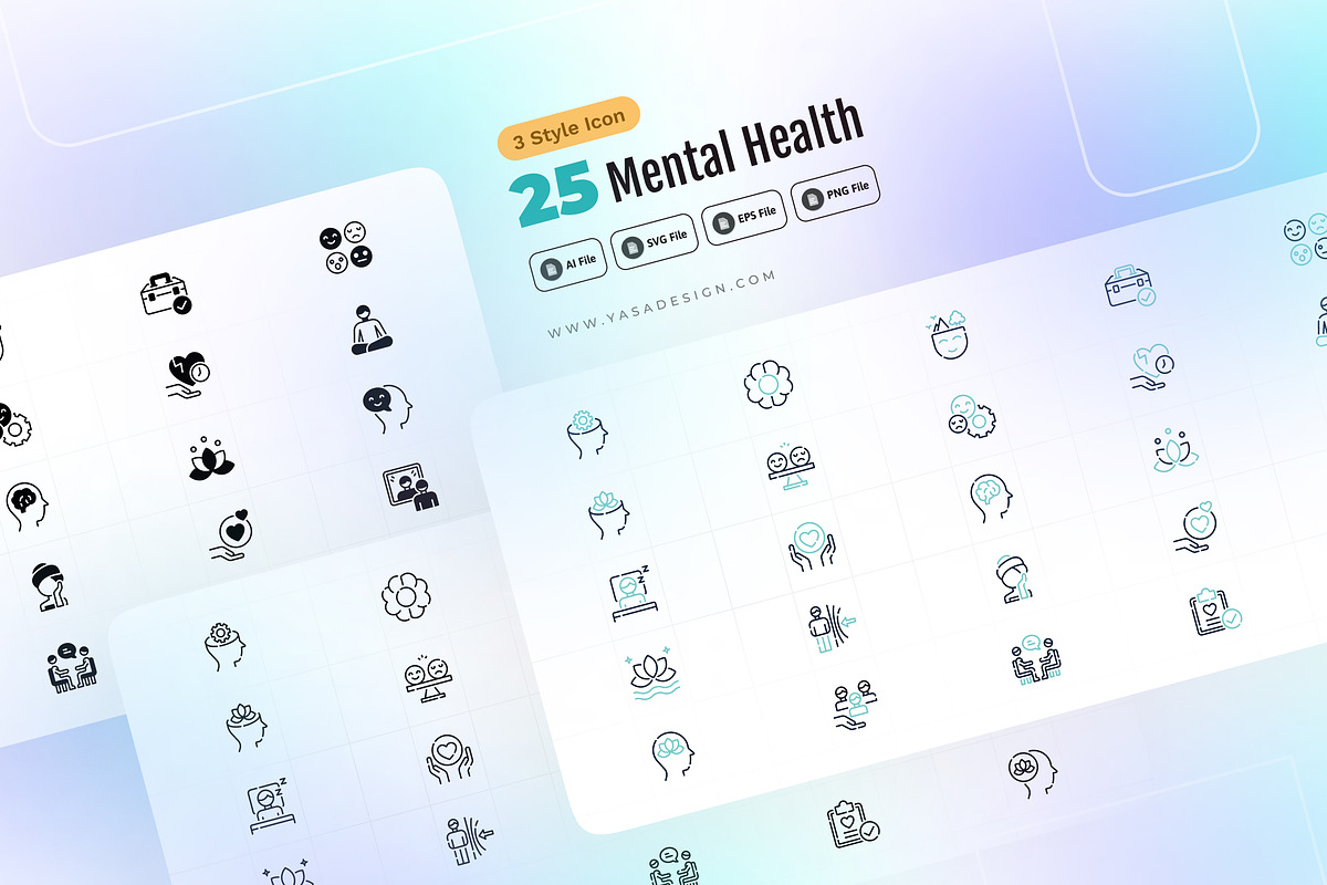Mental Health Icons, an Icon by Yasa Design Studio (Photo 1 of 4)