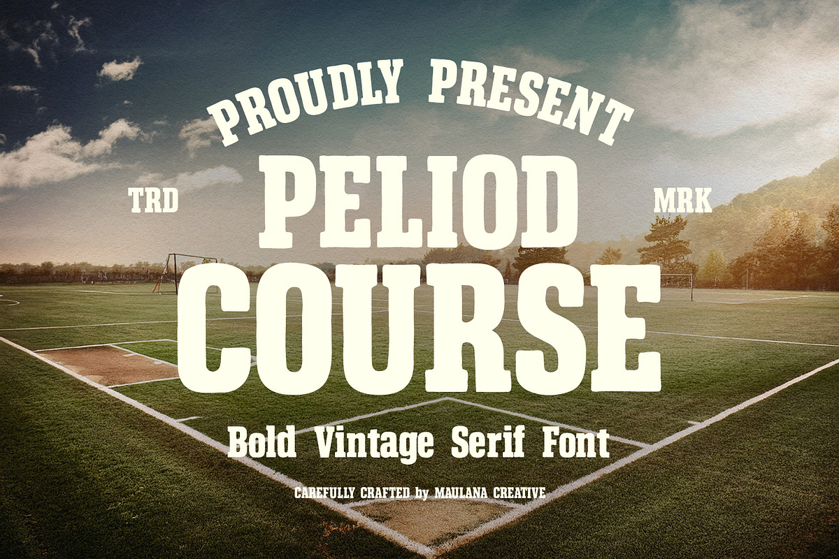 Peliod Course Bold Vintage Display, a Serif Font by Maulana Creative (Photo 1 of 7)