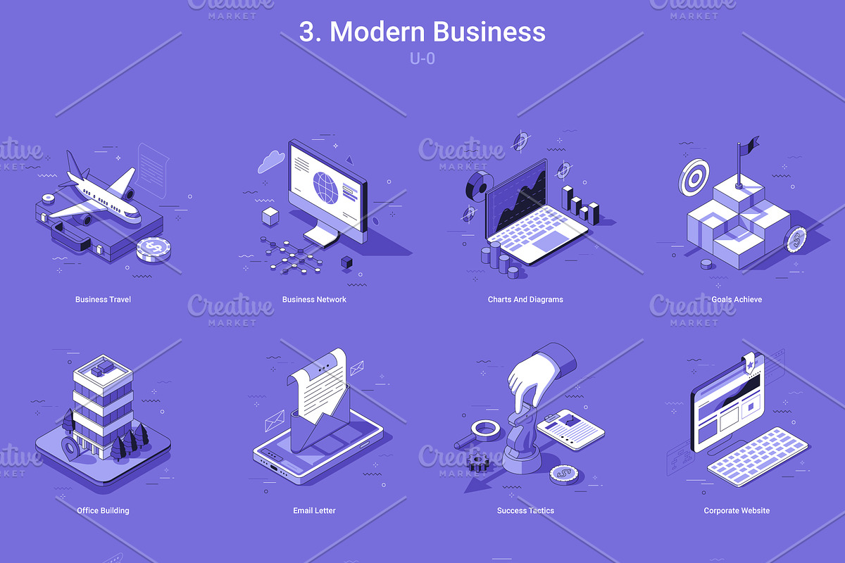 Isometric Icons v.3 (240 Icons), an Object Illustration by Andrew Kras Design (Photo 9 of 21)