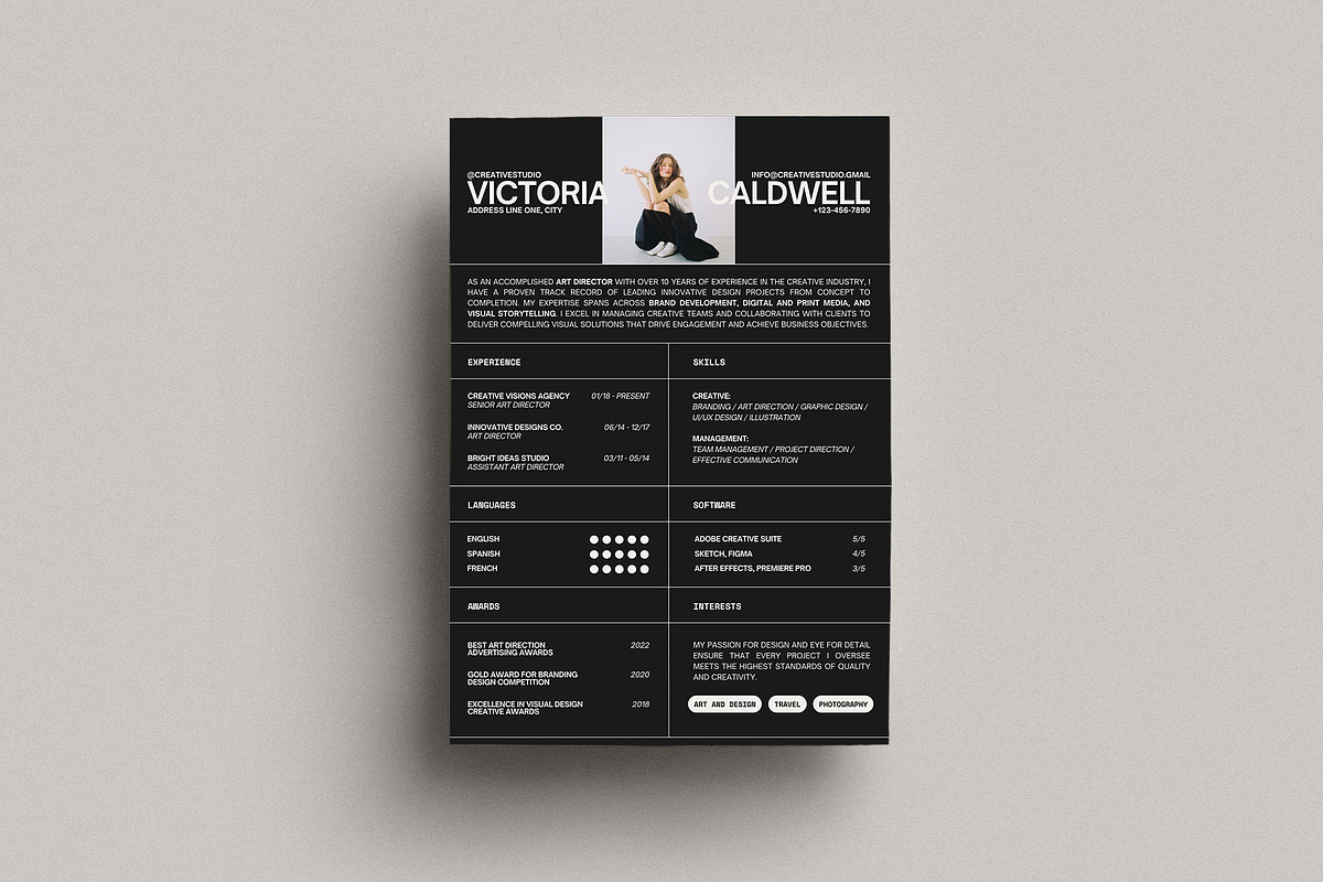Stylish Canva Resume Template, a Resume Template by Moscovita Studio (Photo 8 of 10)
