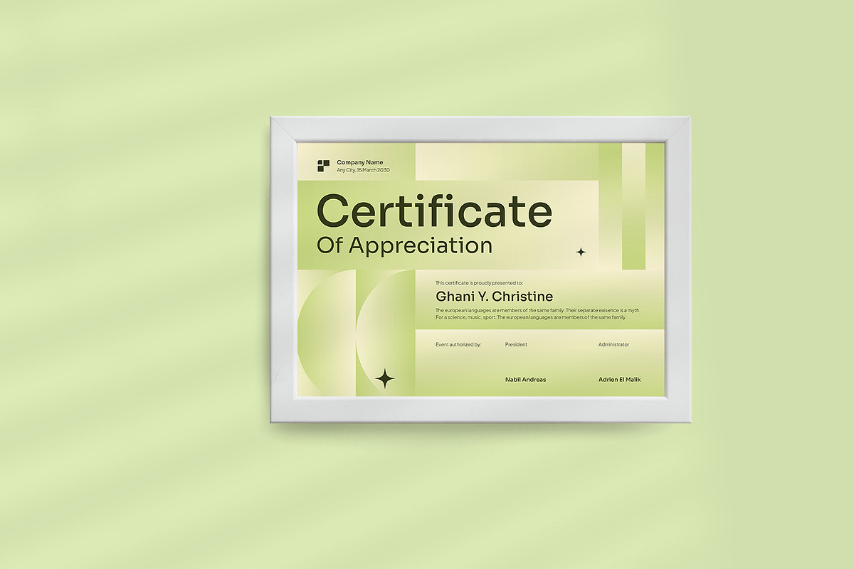 Calm Gradient Certificate preview 3