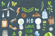 Earth Day Watercolor clipart, a Healthcare Illustration by BarvArt (Thumbnail 5 of 7)