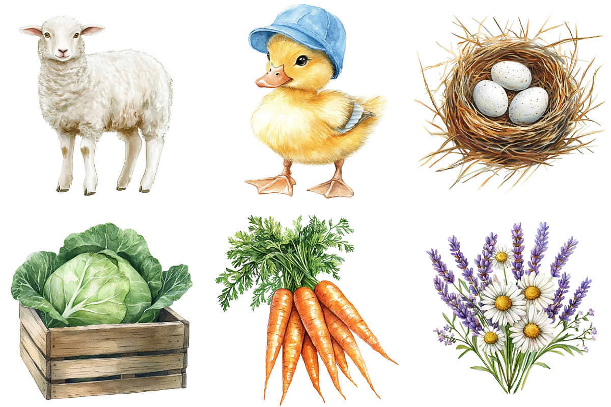 Happy Funny Farm Life Animals, an Illustration by CitraGraphics (Photo 5 of 5)