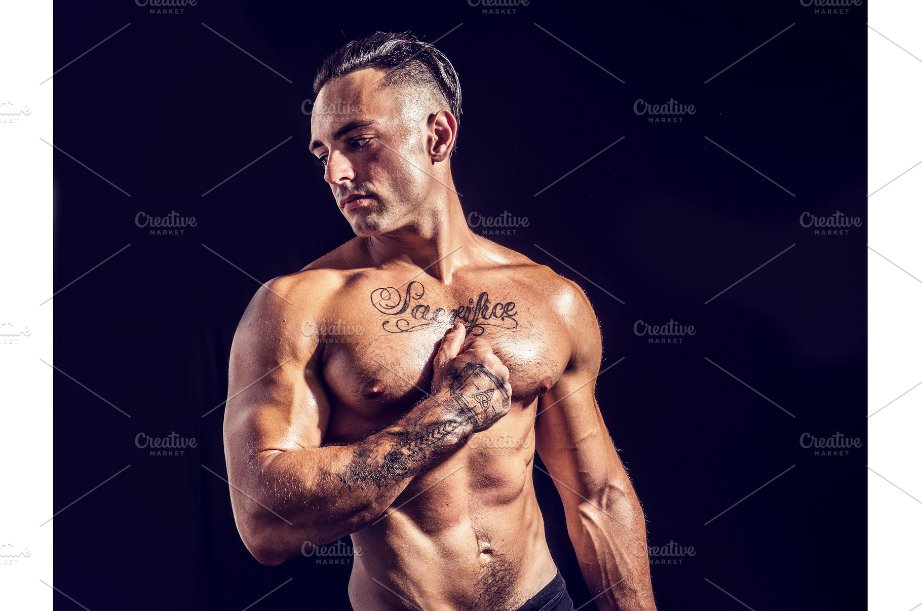 Handsome muscular shirtless young, a Person Photo by ArtOfPhotos photo store