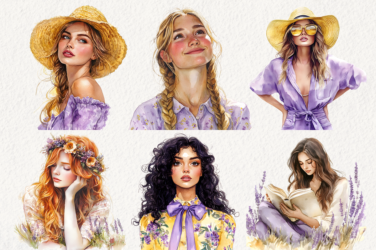 Countryside Lavender Clipart, an Illustration by NadiaTheronArt (Photo 3 of 4)