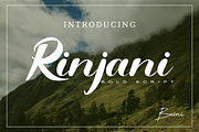 Rinjani a Bold Sript font, a Script Font by Basnistudio (Thumbnail 1 of 6)