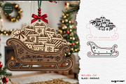 Santa Sleigh Ornaments SVG Bundle, a Decorative Illustration by svgocean (Thumbnail 3 of 21)