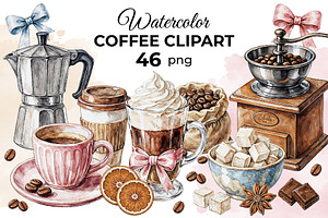 Watercolor Coffee Clipart (46)