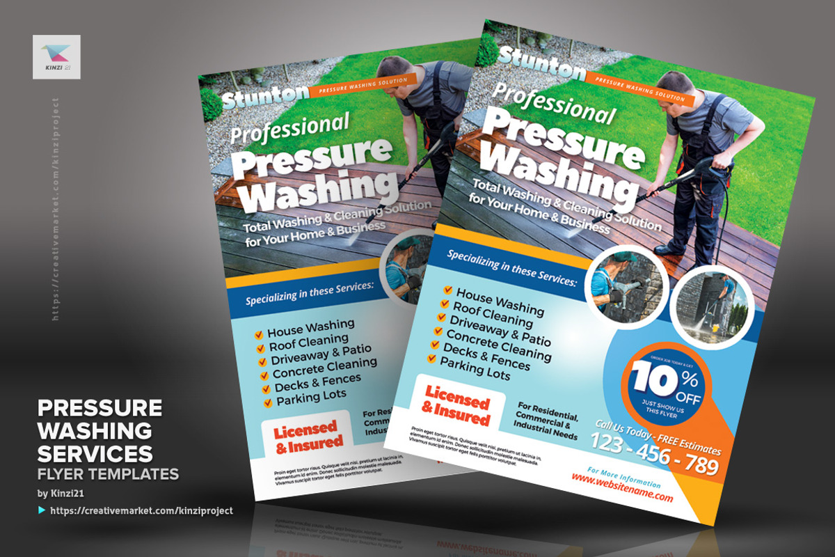 Pressure Washing Services Flyers, a Flyer Template by kinzi21 (Photo 3 of 4)