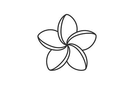 Spa salon plumeria flower linear icon, an Outline Icon by IMG visuals icons