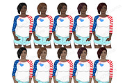 4th of July Bright Girls Clipart, a Seasonal Illustration by GlamArtZhanna (Thumbnail 3 of 5)
