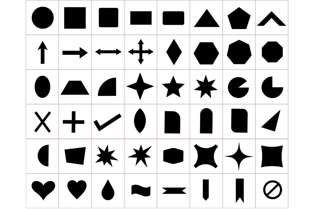 150 Shape Stamps for Procreate, a Brush Add-On by aivos (Photo 2 of 7)