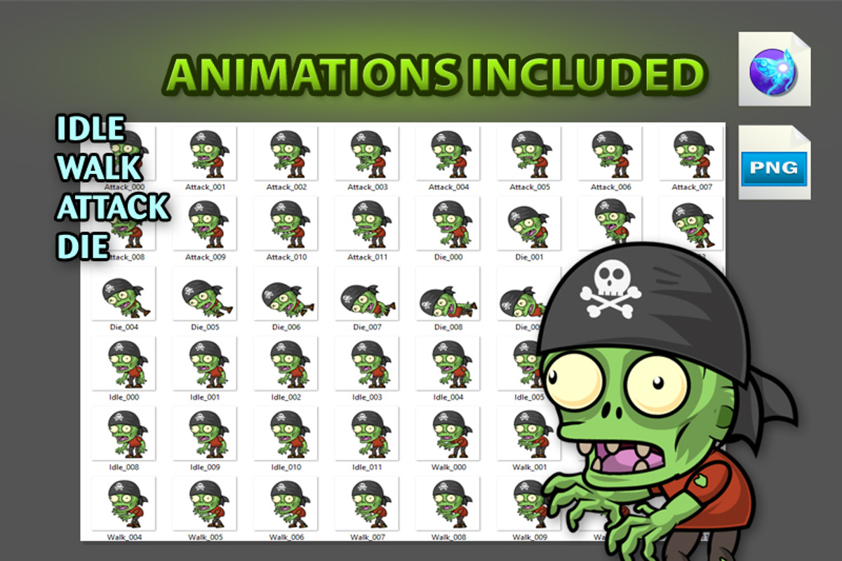Pirates Zombies Character Sprites, an Illustration by CreativeGameArt (Photo 4 of 4)