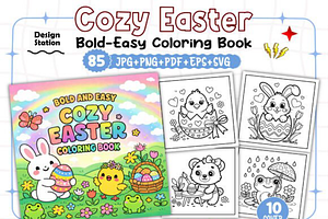 Cozy Easter Coloring Book, a Seasonal Illustration by Design Station