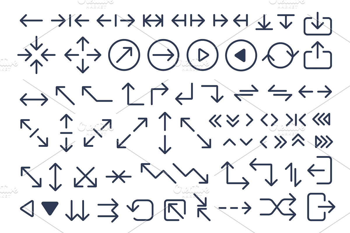 Direction dimension arrows icons, an Object Illustration by Lemberg Vector