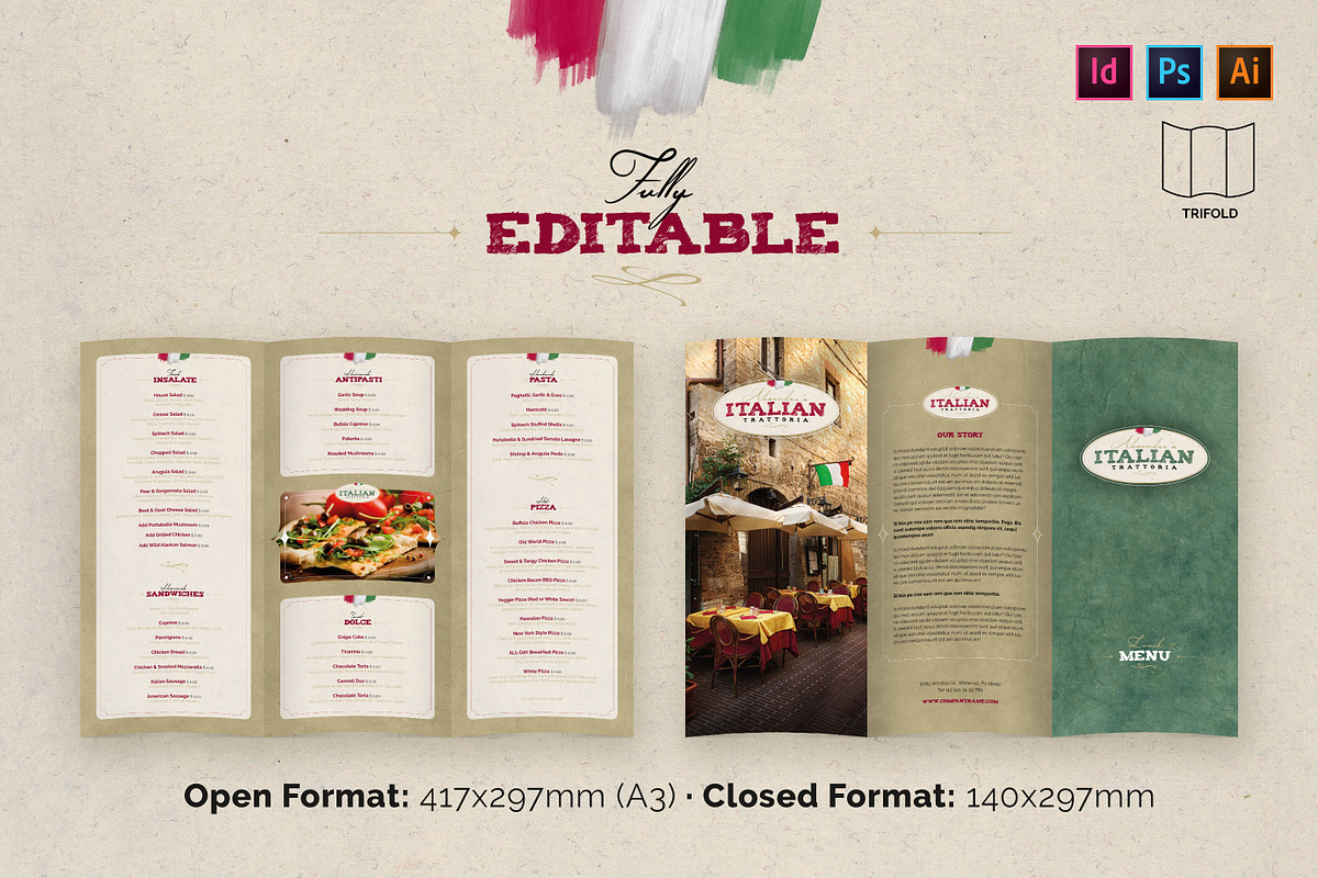 Italian Trattoria Menu, a Flyer Template by easytemplates.store (Photo 4 of 4)