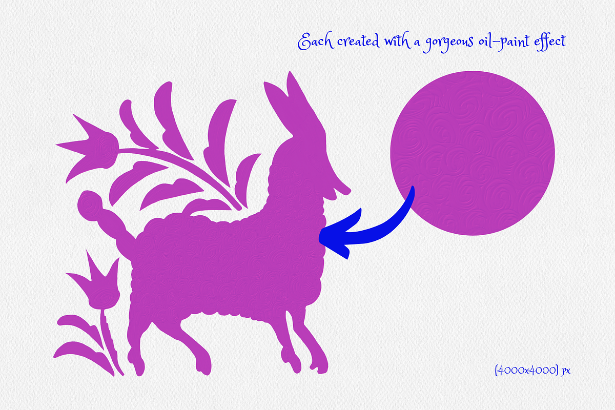 Royal Pink Otomi Illustrations, a Texture Graphic by Minky Moo Creations (Photo 8 of 10)