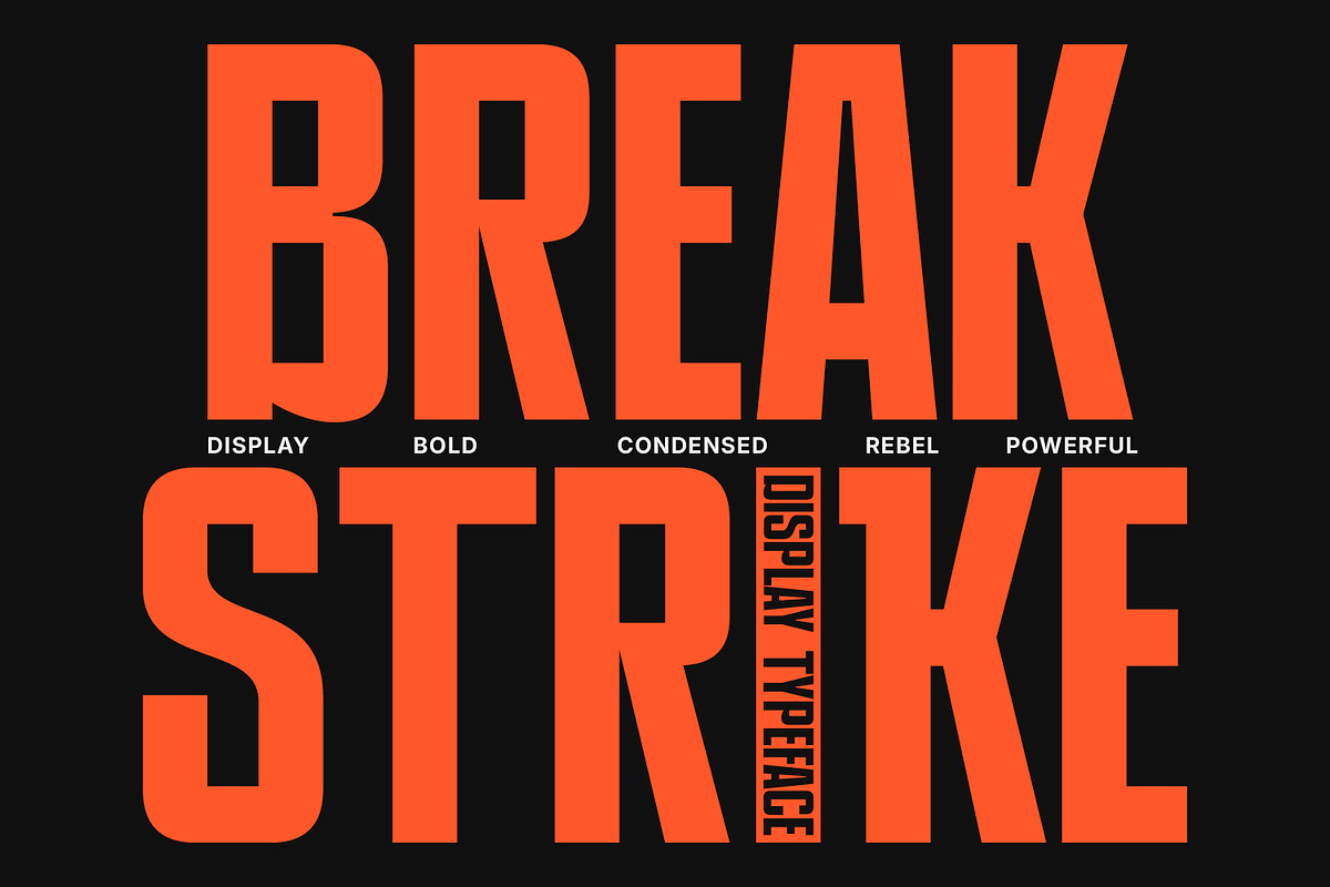 PRAK Breakstrike - Bold Condensed, a Sans Serif Font by Healltica.std (Photo 1 of 17)
