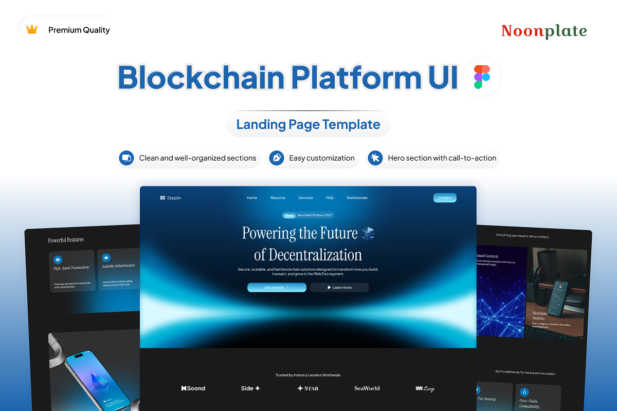 Blockchain Platform Landing Page, a Landing Page Template by Font Kingdom (Photo 1 of 5)