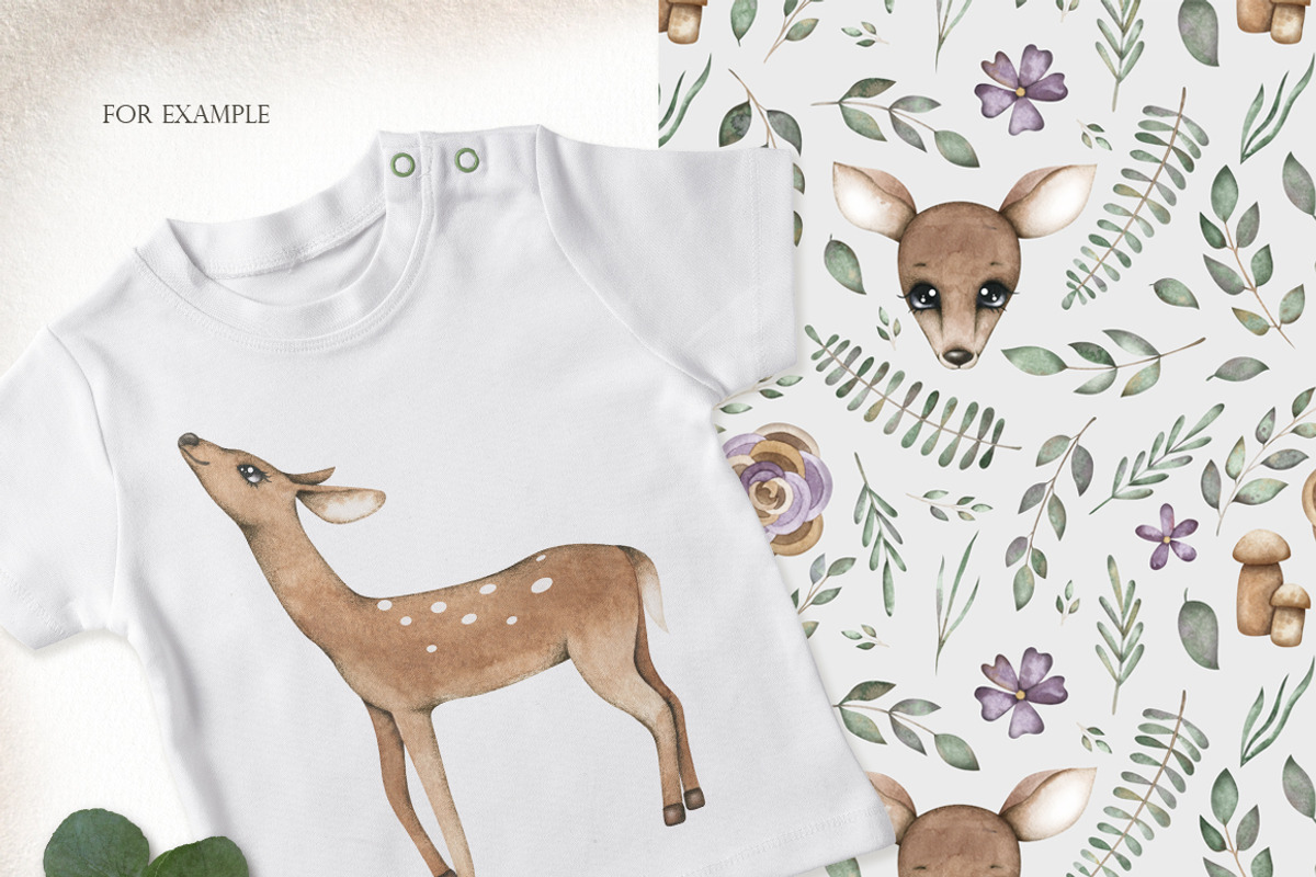 Watercolor deer set, an Animal Illustration by OrangePeafowlArt (Photo 11 of 12)