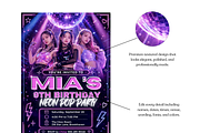 Neon Pop Girls Dance Party Invite, an Invitation Template by heynomi (Thumbnail 7 of 19)