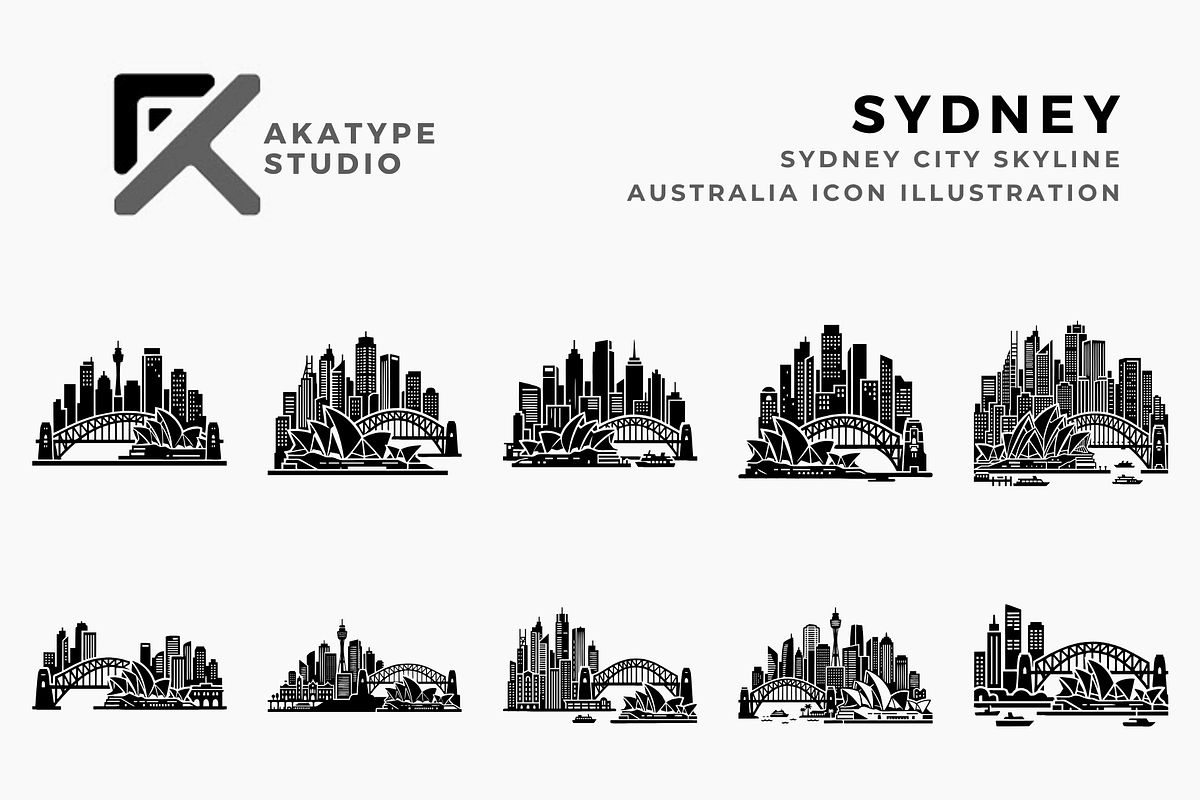 Sydney Australia City Skyline, a Solid Icon by Akatype Studio (Photo 1 of 3)