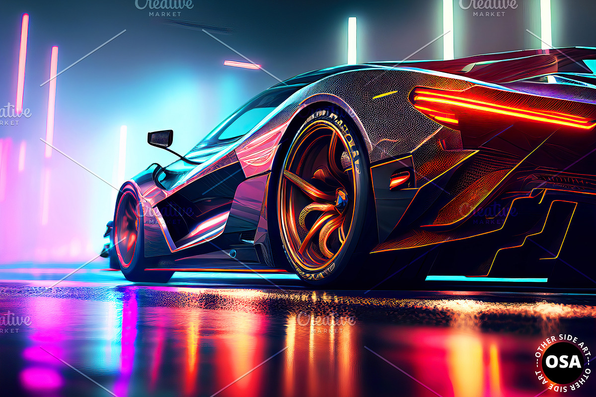 Supercar in the City Illustration, a Wallpaper Graphic by Other Side Art (Photo 5 of 8)