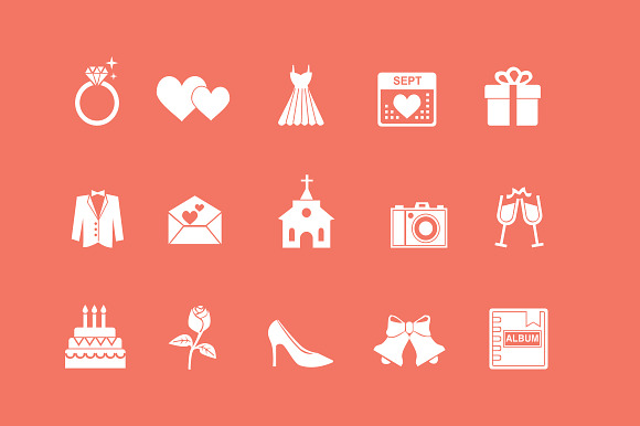 15 Wedding And Marriage Icons