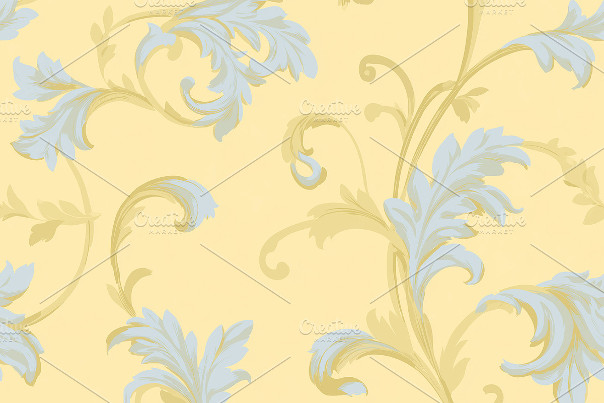 Seamless pattern, seamless ornate scroll pattern with elegant ro, a Pattern Graphic by Studio ANNA