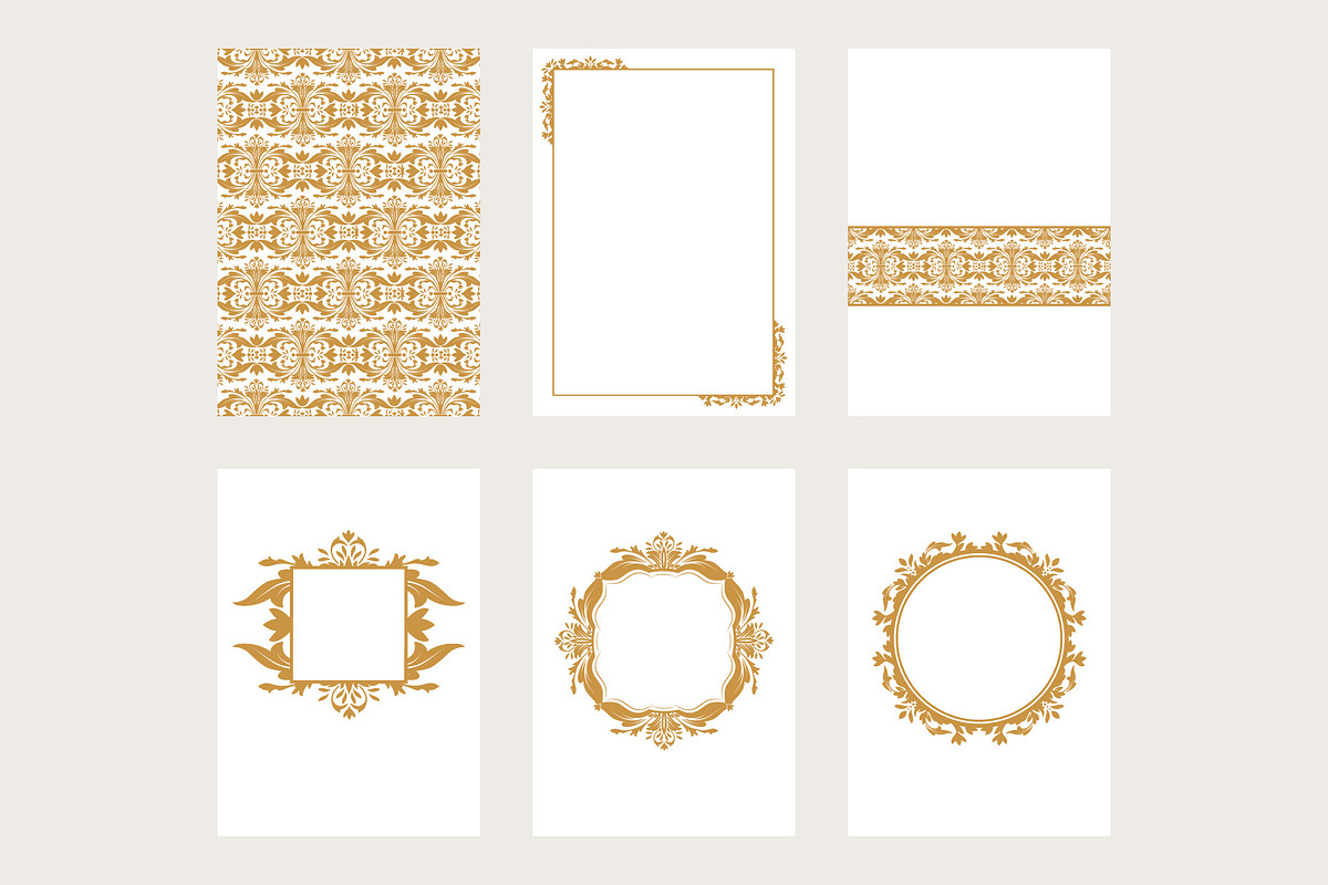 12 Damask pattern invitation frames, an Illustration by Bloom21Art (Photo 2 of 5)