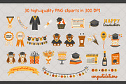 Graduation Clipart and Patterns, a Pattern Graphic by Drafts n Doodles (Thumbnail 2 of 11)