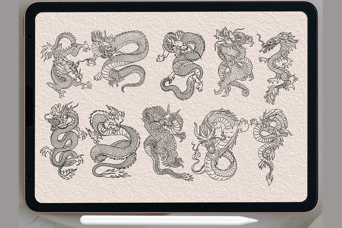 dragon Dragon Stamps procreate, a Brush Add-On by TaKong Magics (Photo 2 of 4)