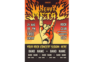 Burning font poster. Metal festival, an Object Illustration by YummyBuum