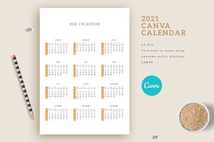 Canva 2021 Calendar Template