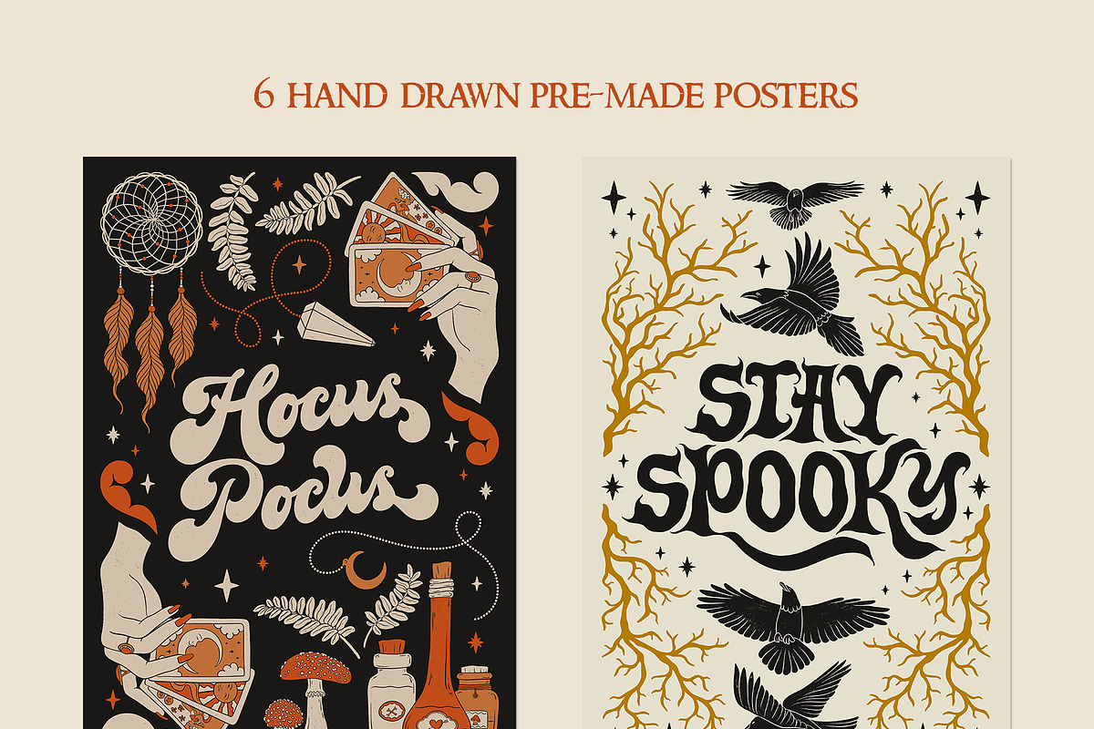 Vintage Halloween Clipart, a Decorative Illustration by ElenKoss (Photo 3 of 8)