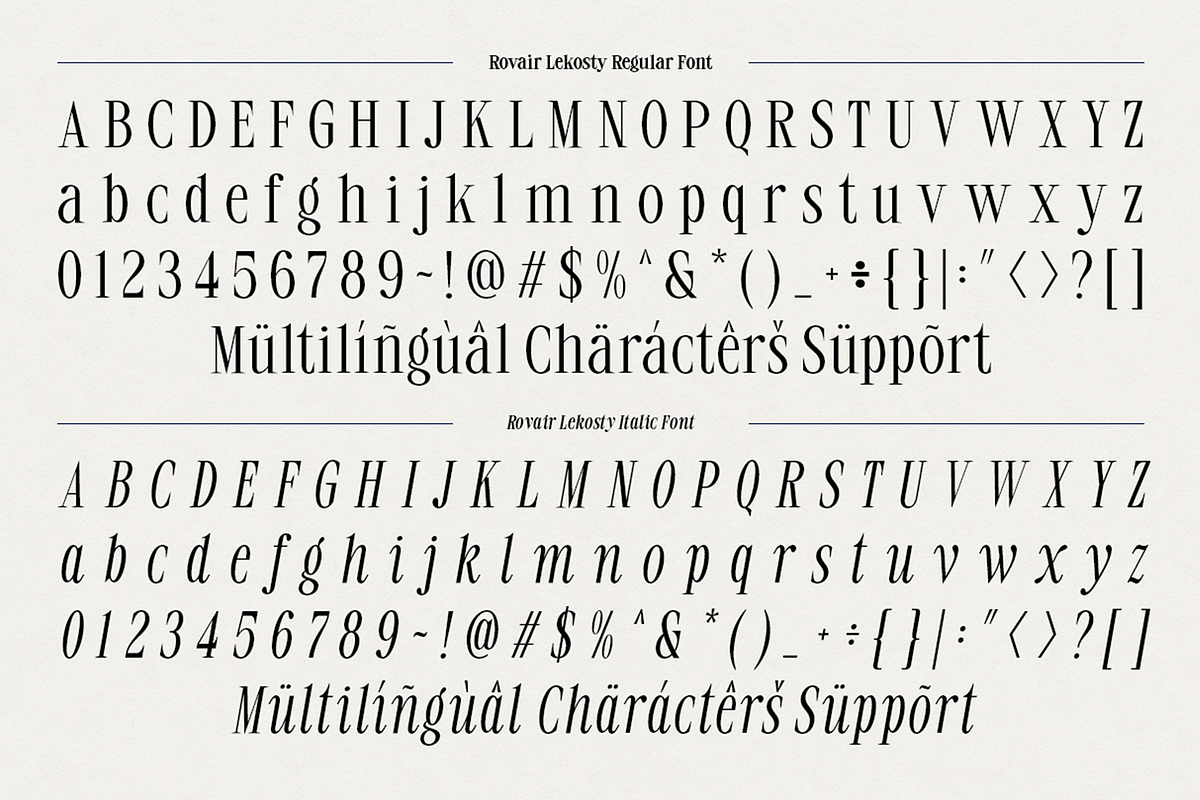 Rovair Lekosty - Modern Serif Font, a Serif Font by roomspace creative lab (Photo 13 of 14)