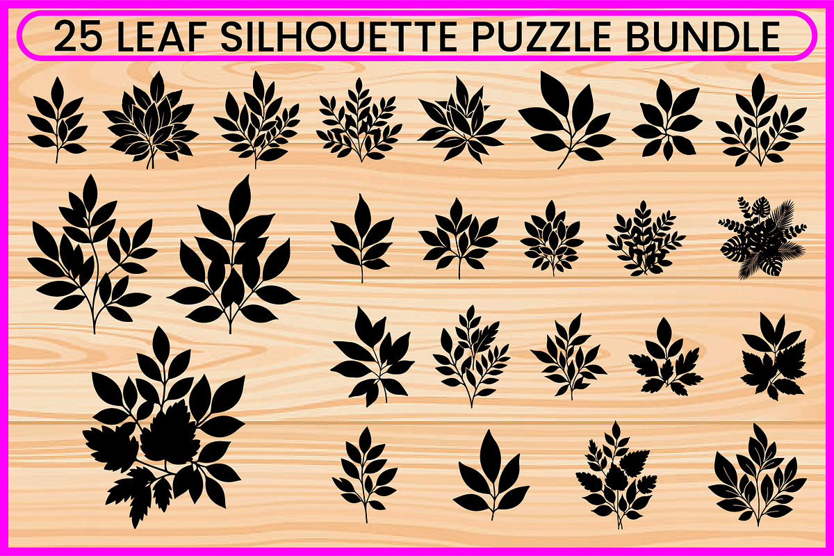 25 Botanical Leaf Silhouette Bundle, a Decorative Illustration by Artivon (Photo 1 of 4)